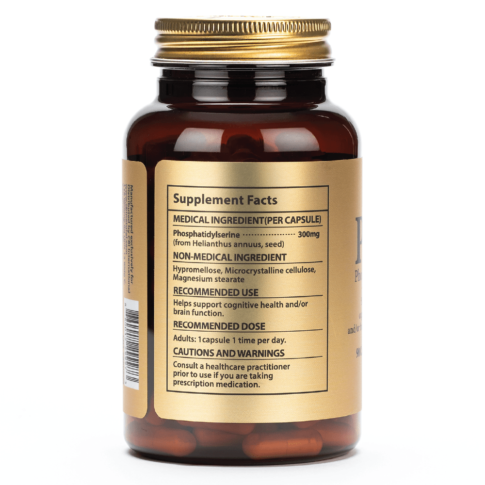 Phosphatidylserine 300mg, Memory, Focus & Cognitive Support, 90 Vegan Capsules (3-Month Supply), Non-GMO, Gluten Free