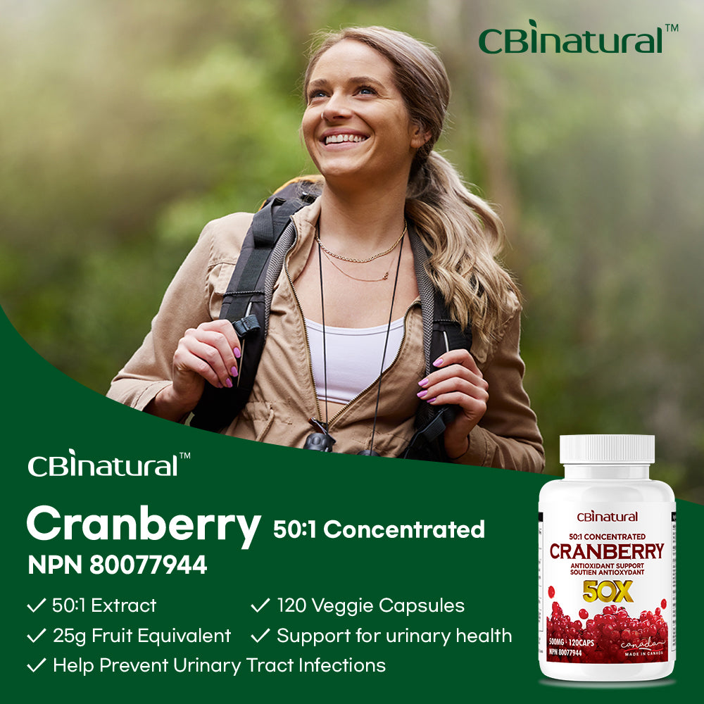 Cranberry 50:1 Extract, 25000 mg Strength, 120 Vegan Capsules, 4-Month Supply