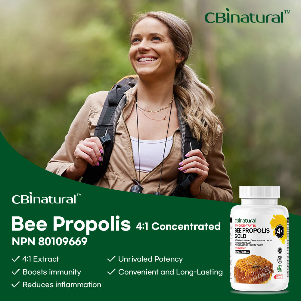 Bee Propolis Gold 4:1 Extract, 2,000 mg Strength, 120 Vegan Capsules, 4-Month Supply