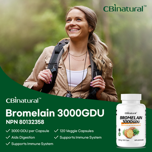 3000 GDU Bromelain Digestive Enzymes 500mg 120 Vegan Capsules, 4-Month Supply, Non-GMO, Gluten Free