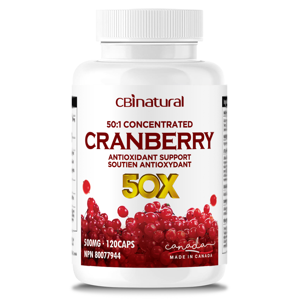 Cranberry 50:1 Extract, 25000 mg Strength, 120 Vegan Capsules, 4-Month Supply