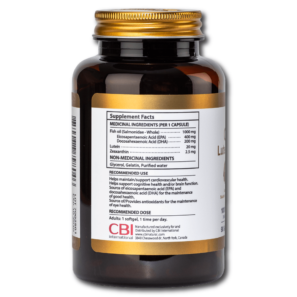 Triple Action Omega-3 1000mg & Lutein 20mg & Zeaxanthin 2.5 mg, 90 softgels, 3-Month Supply