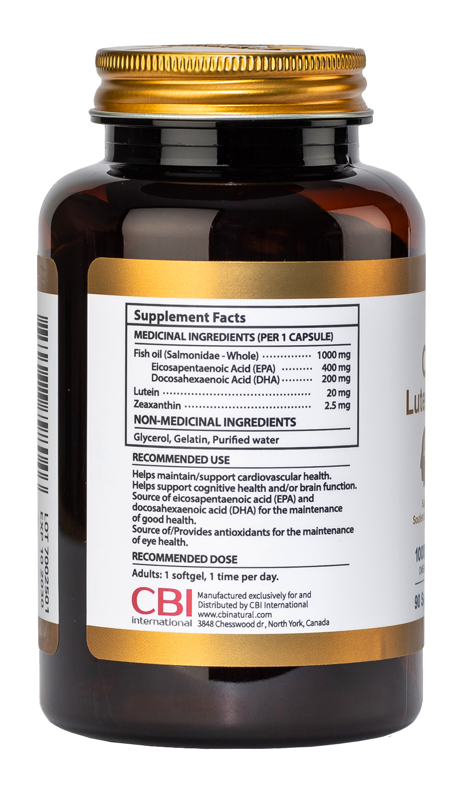 Triple Action Omega-3 1000mg & Lutein 25mg & Zeaxanthin 2.5 mg, 90 softgels, 3-Month Supply